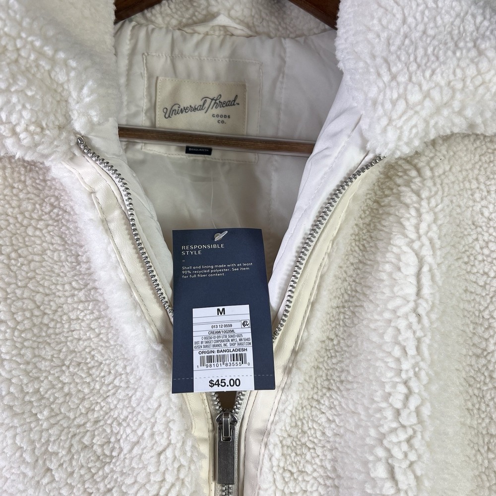 Women's Cozy Teddy Fleece Full Zip Jacket Universal Thread Size Medium NWT - Picture 6 of 8